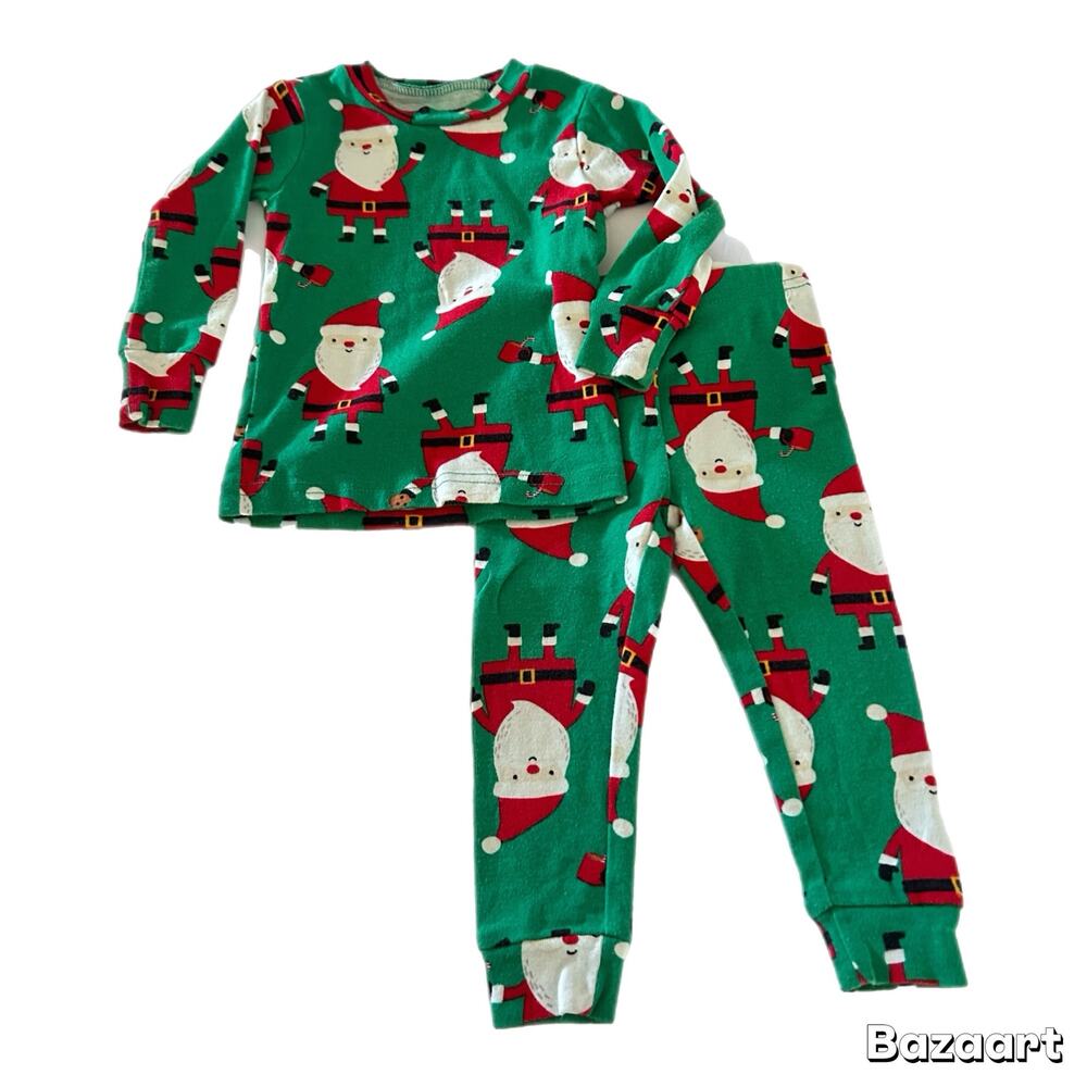 Just One You Made by Carter’s Santa Long Sleeve Pajama Set 12M Green